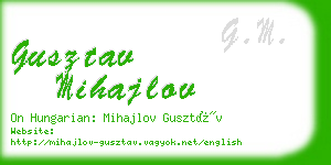 gusztav mihajlov business card